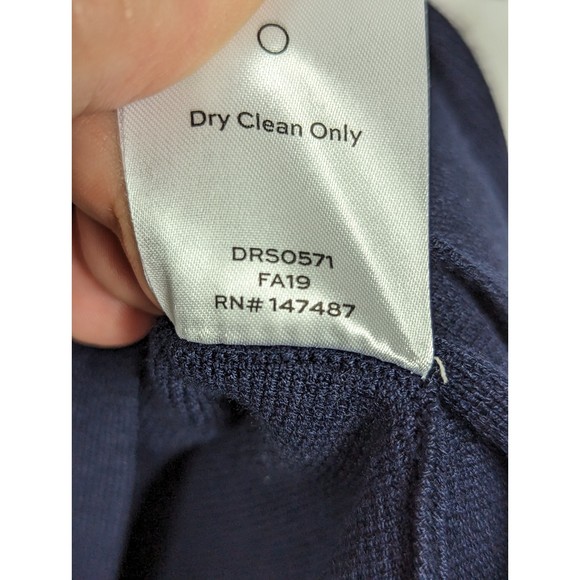 Draper James Navy Blue Dress with Sheer Polka Dot Detail - Picture 7 of 8